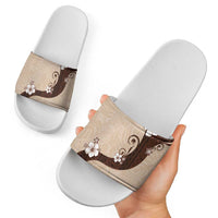 Polynesia Hibiscus Slide Sandals Cameo Curve Motif - Polynesian Pride