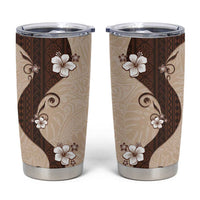 Polynesia Hibiscus Tumbler Cup Cameo Curve Motif LT05 Beige - Polynesian Pride