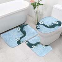 Polynesia Hibiscus Bathroom Set Sky Blue Curve Motif - Polynesian Pride