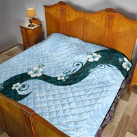 Polynesia Hibiscus Quilt Sky Blue Curve Motif LT05 - Polynesian Pride