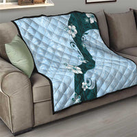 Polynesia Hibiscus Quilt Sky Blue Curve Motif LT05 - Polynesian Pride