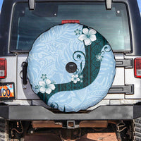 Polynesia Hibiscus Spare Tire Cover Sky Blue Curve Motif - Polynesian Pride