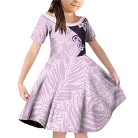Polynesia Hibiscus Family Matching Off Shoulder Short Dress and Hawaiian Shirt Thistle Curve Motif - Polynesian Pride
