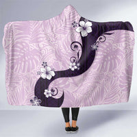 Polynesia Hibiscus Hooded Blanket Thistle Curve Motif LT05 One Size Purple - Polynesian Pride