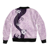 Polynesia Hibiscus Sleeve Zip Bomber Jacket Thistle Curve Motif LT05 - Polynesian Pride