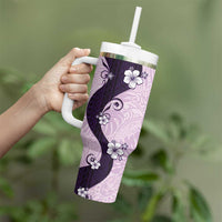 Polynesia Hibiscus Tumbler With Handle Thistle Curve Motif LT05 - Polynesian Pride