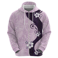 Polynesia Hibiscus Zip Hoodie Thistle Curve Motif - Polynesian Pride