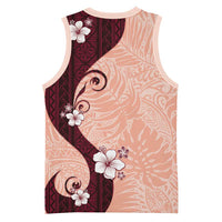 Polynesia Hibiscus Basketball Jersey Rose Bud Curve Motif - Polynesian Pride