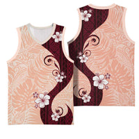 Polynesia Hibiscus Basketball Jersey Rose Bud Curve Motif - Polynesian Pride