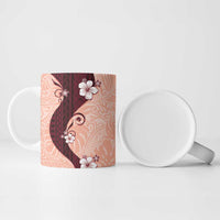 Polynesia Hibiscus Ceramic Mug Rose Bud Curve Motif - Polynesian Pride