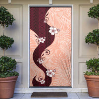 Polynesia Hibiscus Door Cover Rose Bud Curve Motif - Polynesian Pride