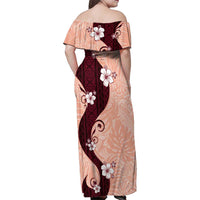Polynesia Hibiscus Family Matching Off Shoulder Maxi Dress and Hawaiian Shirt Rose Bud Curve Motif LT05 - Polynesian Pride