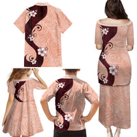 Polynesia Hibiscus Family Matching Puletasi and Hawaiian Shirt Rose Bud Curve Motif LT05 - Polynesian Pride