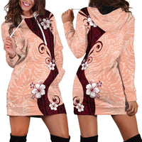 Polynesia Hibiscus Hoodie Dress Rose Bud Curve Motif - Polynesian Pride