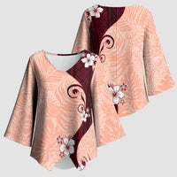 Polynesia Hibiscus Kimono Sleeve Blouse Rose Bud Curve Motif - Polynesian Pride