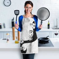 Polynesia Hibiscus Apron White Curve Motif - Polynesian Pride
