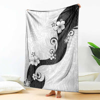 Polynesia Hibiscus Blanket White Curve Motif - Polynesian Pride