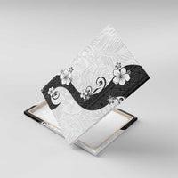 Polynesia Hibiscus Canvas Wall Art White Curve Motif - Polynesian Pride