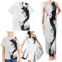 Polynesia Hibiscus Family Matching Tank Maxi Dress and Hawaiian Shirt White Curve Motif LT05 - Polynesian Pride