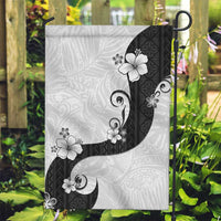 Polynesia Hibiscus Garden Flag White Curve Motif LT05 Garden Flag White - Polynesian Pride