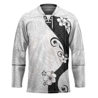 Polynesia Hibiscus Hockey Jersey White Curve Motif - Polynesian Pride