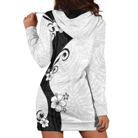 Polynesia Hibiscus Hoodie Dress White Curve Motif - Polynesian Pride