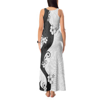 Polynesia Hibiscus Tank Maxi Dress White Curve Motif LT05 - Polynesian Pride