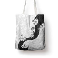 Polynesia Hibiscus Tote Bag White Curve Motif LT05 - Polynesian Pride