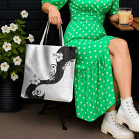 Polynesia Hibiscus Tote Bag White Curve Motif LT05 - Polynesian Pride