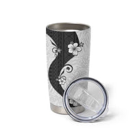 Polynesia Hibiscus Tumbler Cup White Curve Motif - Polynesian Pride