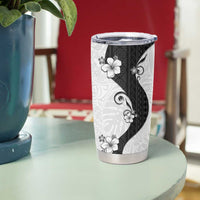 Polynesia Hibiscus Tumbler Cup White Curve Motif - Polynesian Pride