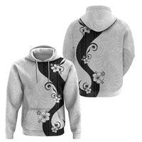 Polynesia Hibiscus Zip Hoodie White Curve Motif LT05 - Polynesian Pride