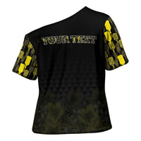 Personalised Aloha Hawaii Kahili Cross Shoulder Shirt Kanaka Maoli With Kakau Pattern