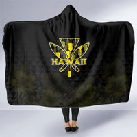 Aloha Hawaii Kahili Hooded Blanket Kanaka Maoli With Kakau Pattern