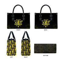 Aloha Hawaii Kahili Leather Bag Kanaka Maoli With Kakau Pattern