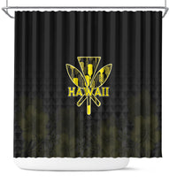 Aloha Hawaii Kahili Shower Curtain Kanaka Maoli With Kakau Pattern