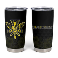 Personalised Aloha Hawaii Kahili Tumbler Cup Kanaka Maoli With Kakau Pattern