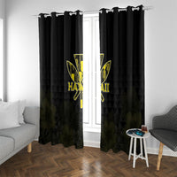 Aloha Hawaii Kahili Window Curtain Kanaka Maoli With Kakau Pattern