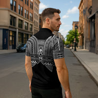 Philippines Igorot Tribal Inspired Zipper Polo Shirt Black Version