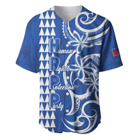 Samoa HRPP Party Baseball Jersey Polynesian Pattern LT05 Blue - Polynesian Pride