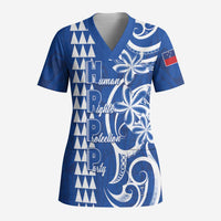 Samoa HRPP Party Scrub Top Polynesian Pattern - Polynesian Pride