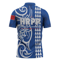 Samoa HRPP Party Zipper Polo Shirt Polynesian Pattern - Polynesian Pride