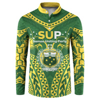 Samoa SUP Button Sweatshirt Samoan Coat Of Arms - Polynesian Pride