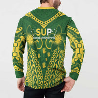 Samoa SUP Button Sweatshirt Samoan Coat Of Arms - Polynesian Pride