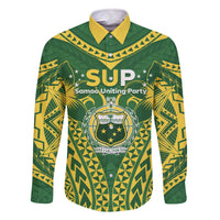 Samoa SUP Family Matching Off The Shoulder Long Sleeve Dress and Hawaiian Shirt Samoan Coat Of Arms - Polynesian Pride