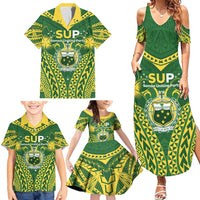 Samoa SUP Family Matching Summer Maxi Dress and Hawaiian Shirt Samoan Coat Of Arms - Polynesian Pride