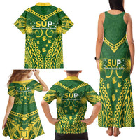 Samoa SUP Family Matching Tank Maxi Dress and Hawaiian Shirt Samoan Coat Of Arms - Polynesian Pride