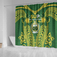 Samoa SUP Shower Curtain Samoan Coat Of Arms LT05 - Polynesian Pride