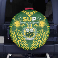 Samoa SUP Spare Tire Cover Samoan Coat Of Arms LT05 No hole Green - Polynesian Pride