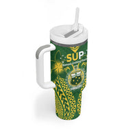 Samoa SUP Tumbler With Handle Samoan Coat Of Arms LT05 - Polynesian Pride